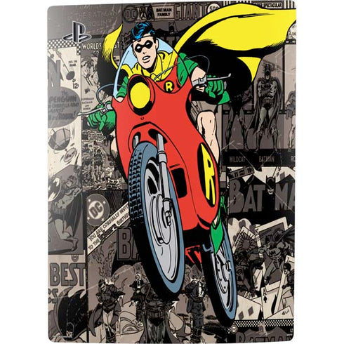 DC Comics Robin Vintage Action pose pattern PS5 Digital Edition Console Skin